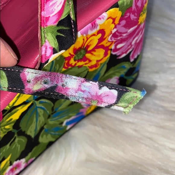 Massimo Lonardo Floral Silk Satin Platforn Sandals - Picture 10 of 10